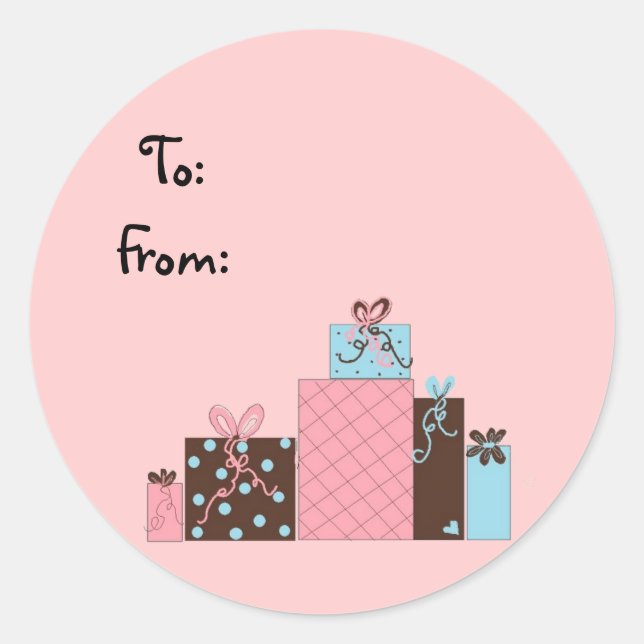 Sticker Rond Balise cadeaux Pretty Packages (Devant)