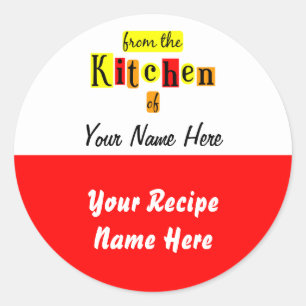 Sticker Rond Balise de cuisson rouge-jaune personnalisée dans l
