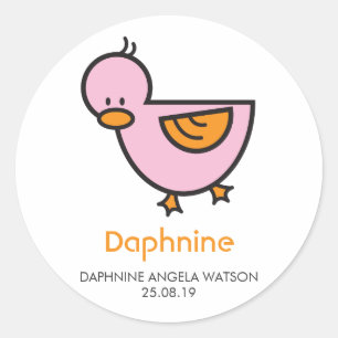 Sticker Rond Balise de dessin mignonne Canard nouveau bébé