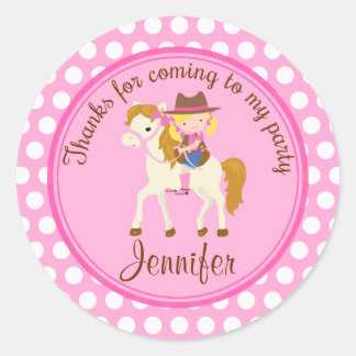 Sticker Rond Balise de faveur personnalisée ronde de cheval