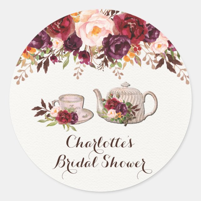 Sticker Rond Balise de Fête des mariées florale rustique Favori (Devant)