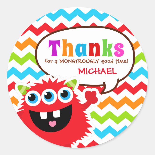 Sticker Rond Balise de Merci Monster Bash Favoriser (Devant)