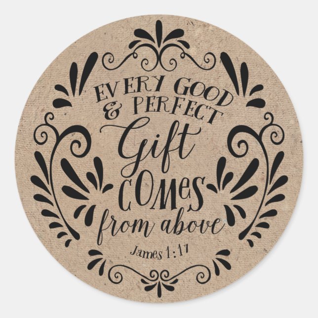 Sticker Rond Balise de préférence de Baby shower rustique, Scri (Devant)