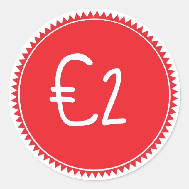 Sticker Rond Balise de prix de vente rouge personnalisée Sticke (Devant)
