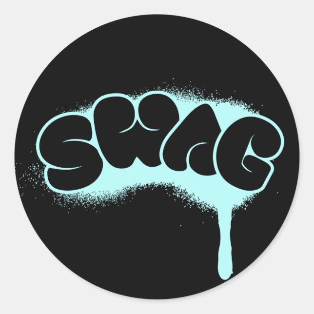 Sticker Rond Balise de saut (Turquoise/noir) (Devant)