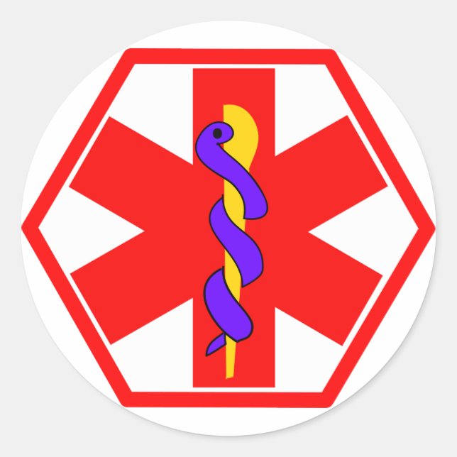 Sticker Rond BALISE D'ID DE SIGNE Médicale (Devant)