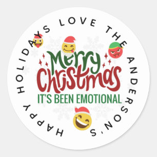 Sticker Rond Balise Emotional Joyeux Noël Drôle Emoji