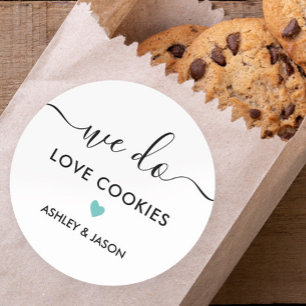 Sticker Rond Balise Favor Cookie mariage, Nous aimons les cooki