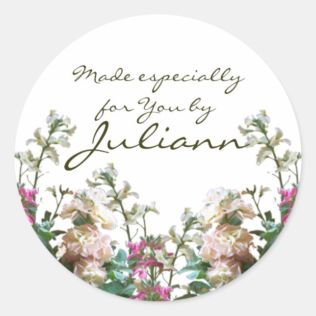 Sticker Rond Balise Fleur/Cadeau stock (Devant)