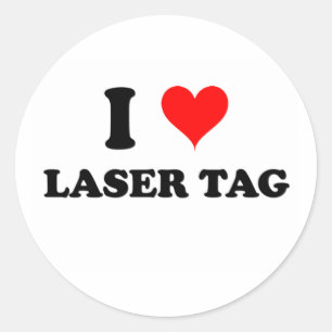 Sticker Rond Balise laser I Love
