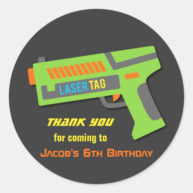 Sticker Rond Balise laser pour enfants Anniversaire Fête Favori (Devant)