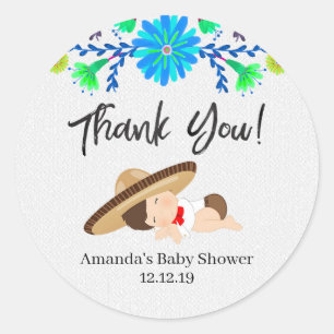 Sticker Rond Balise mexicaine Merci Muchacho Baby