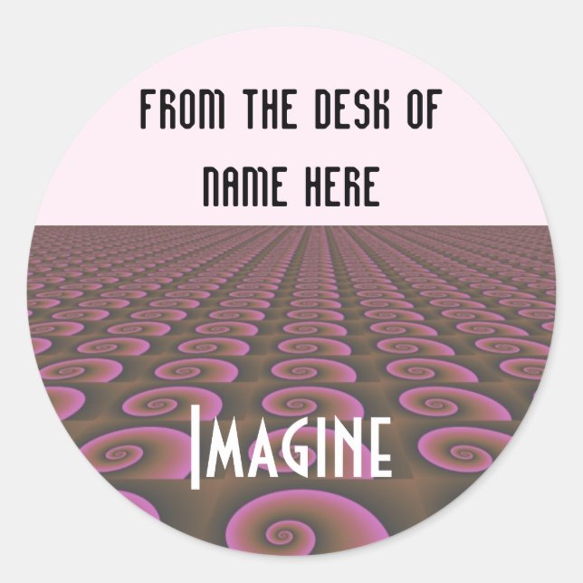 Sticker Rond Balise Nom du bureau créatif (Devant)