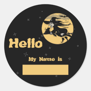 Sticker Rond Balise Nom Halloween