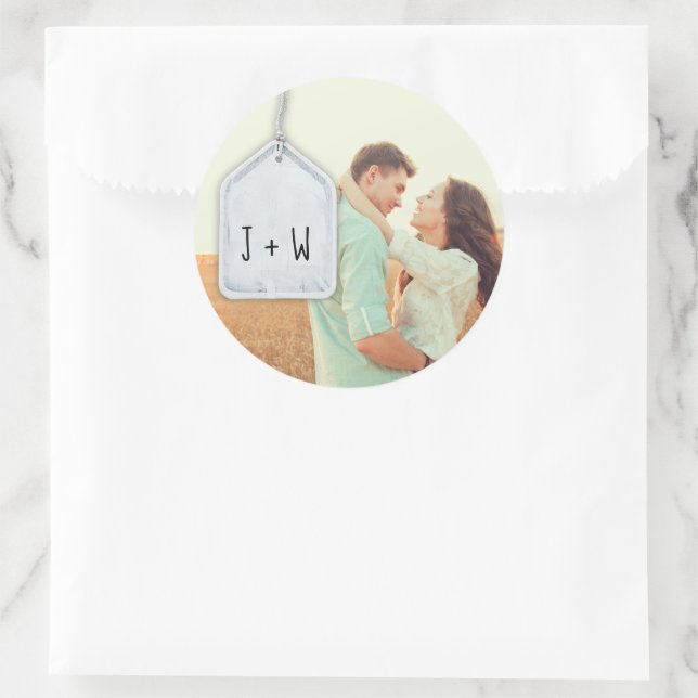 Sticker Rond Balise Photo Rustique (Sac)