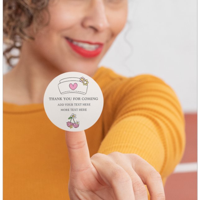 Sticker Rond Balise Retro Style mignonne Nurse Favor (Créateur téléchargé)