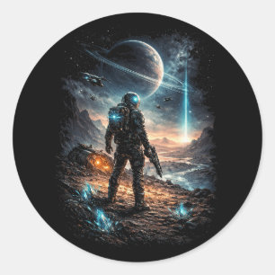 Sticker Rond Balise sur le monde lointain