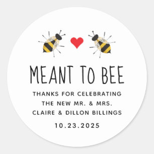 Sticker Rond Balise White Meant to Bee Honey Wedey Favor