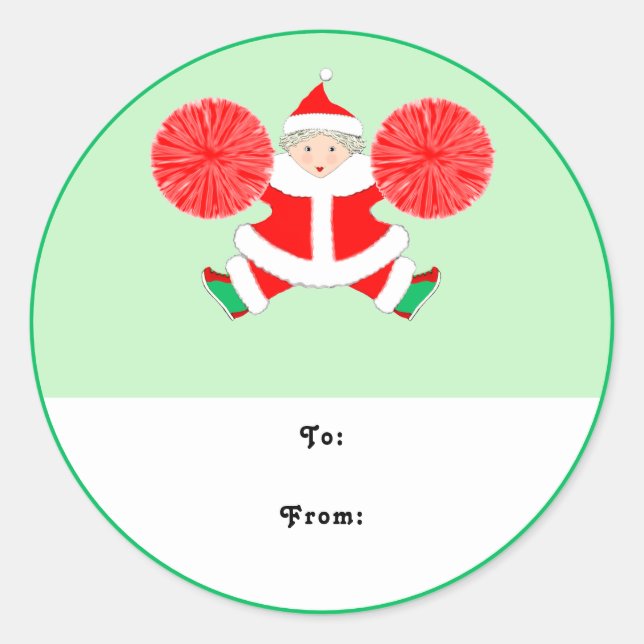 Sticker Rond Balises cadeaux de Noël (Devant)