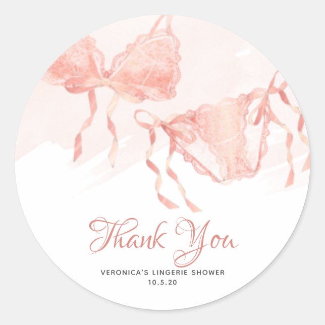 Sticker Rond Balises cadeaux Lingerie Blush Bridal (Devant)