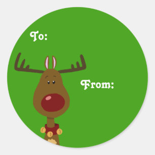 Sticker Rond Balises cadeaux Reindeer