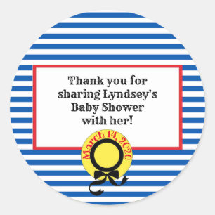 Sticker Rond Balises de baby shower inspirées de Madeline