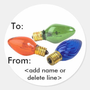 Sticker Rond Balises de cadeaux personnalisables à/à partir