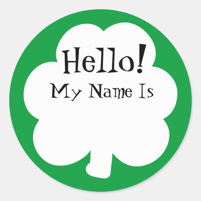 Sticker Rond Balises de nom de l'autocollant shamrock (Devant)