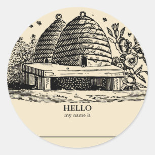 Sticker Rond Balises de nom pour les classes d'abeilles