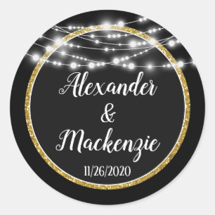 Sticker Rond Balises de préférence du Mariage d'or noir