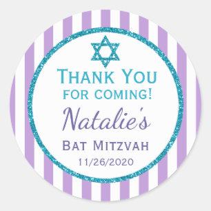Sticker Rond Balises de préférence pour le Merci Bat mitzvah Tu