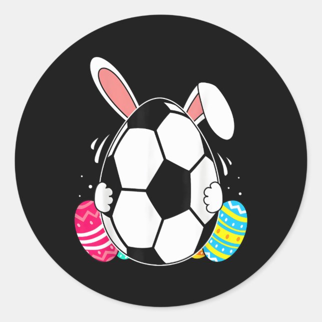 Sticker Rond Ball de football Bunny OEufs OEufs Jour de Pâques  (Devant)