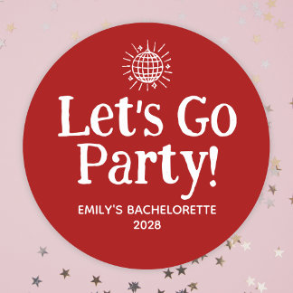 Sticker Rond Balle de disco Red Doodle pour l'enterrement de vi