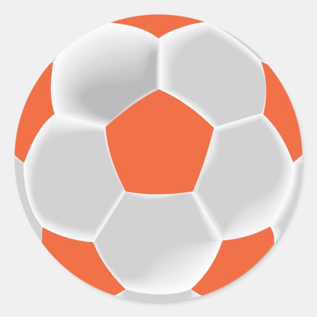 Sticker Rond Balle de football orange et blanc (Devant)