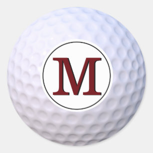 Sticker Rond Balle de golf monogramme personnalisable
