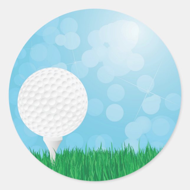 Sticker Rond balle de golf sur l'herbe (Devant)