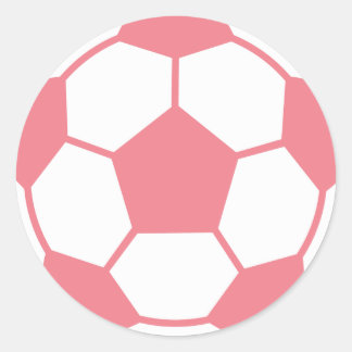 Sticker Rond Balle de soccer rose