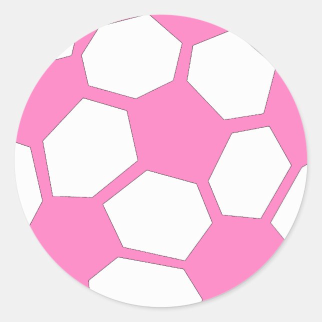 Sticker Rond Balle de soccer rose (Devant)