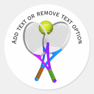 Sticker Rond Balle de tennis, raquettes