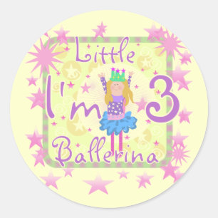 Sticker Rond Ballerina 3e Anniversaire Tshirts et cadeaux