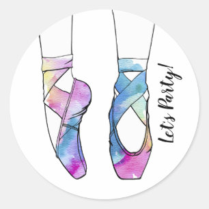 Sticker Rond Ballerina Ballet fête d'anniversaire