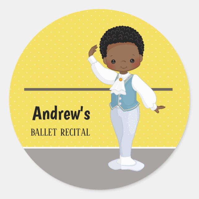 Sticker Rond Ballerina boy - choisir la couleur arrière - plan (Devant)