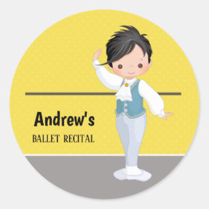 Sticker Rond Ballerina boy - choisir la couleur arrière - plan