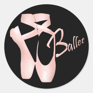 Sticker Rond Ballerina Chaussures rose Ballerina