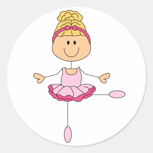 Sticker Rond Ballerina Figure Stick (Devant)