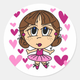 Sticker Rond Ballerina Girl