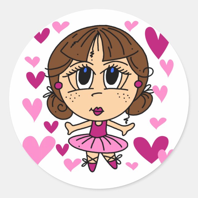 Sticker Rond Ballerina Girl (Devant)