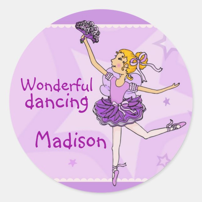 Sticker Rond Ballerina Magnifique collant de danse blonde/viole (Devant)