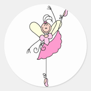 Sticker Rond Ballerina Stick Figure