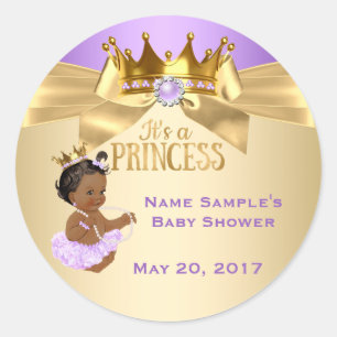 Sticker Rond Ballerine princesse Lilac Gold Fête de Naissance E